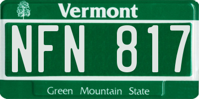VT license plate NFN817