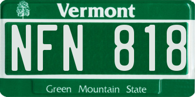 VT license plate NFN818