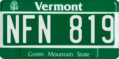 VT license plate NFN819