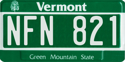 VT license plate NFN821