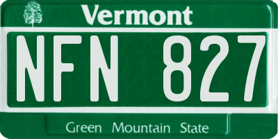 VT license plate NFN827