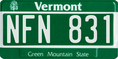 VT license plate NFN831