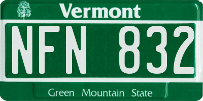 VT license plate NFN832