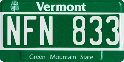 VT license plate NFN833