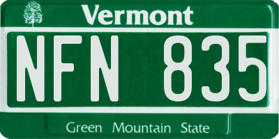 VT license plate NFN835