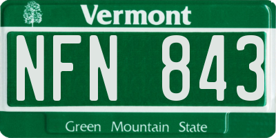 VT license plate NFN843
