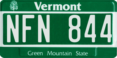 VT license plate NFN844