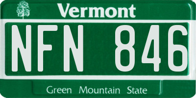 VT license plate NFN846
