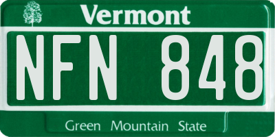 VT license plate NFN848