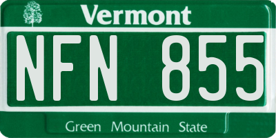 VT license plate NFN855