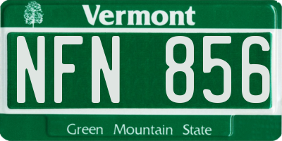VT license plate NFN856