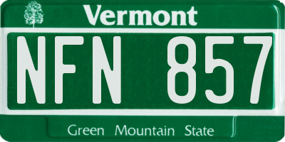 VT license plate NFN857