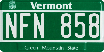 VT license plate NFN858