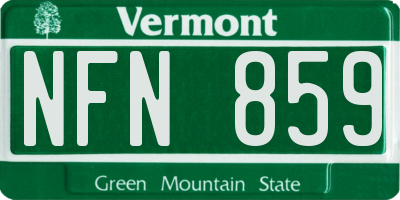 VT license plate NFN859