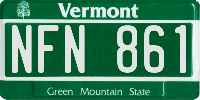 VT license plate NFN861
