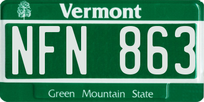 VT license plate NFN863