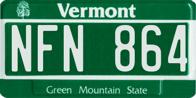 VT license plate NFN864