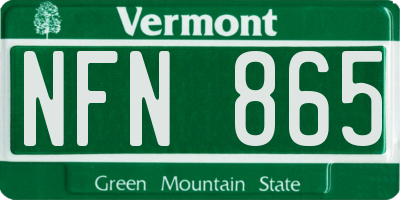 VT license plate NFN865