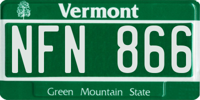 VT license plate NFN866