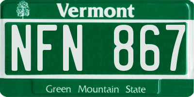 VT license plate NFN867