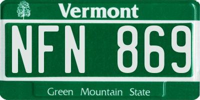 VT license plate NFN869