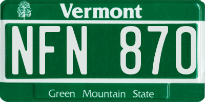 VT license plate NFN870