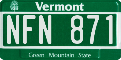 VT license plate NFN871