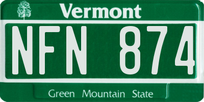 VT license plate NFN874