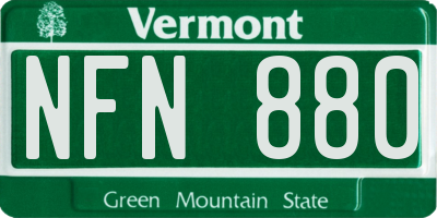 VT license plate NFN880