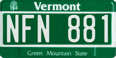 VT license plate NFN881