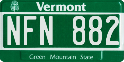 VT license plate NFN882