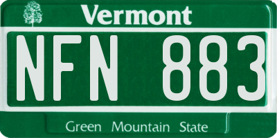 VT license plate NFN883