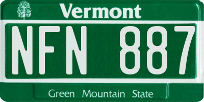 VT license plate NFN887