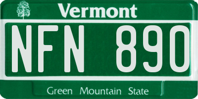 VT license plate NFN890
