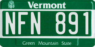 VT license plate NFN891