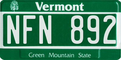 VT license plate NFN892