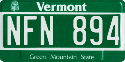 VT license plate NFN894