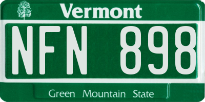 VT license plate NFN898