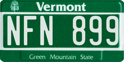 VT license plate NFN899