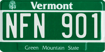VT license plate NFN901