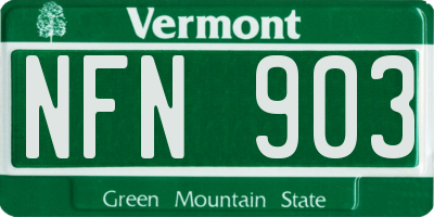 VT license plate NFN903