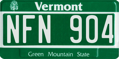 VT license plate NFN904