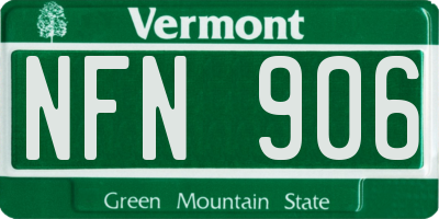 VT license plate NFN906