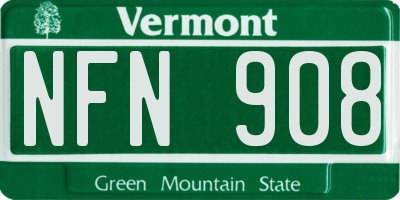 VT license plate NFN908