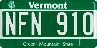 VT license plate NFN910
