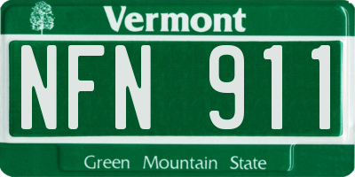VT license plate NFN911