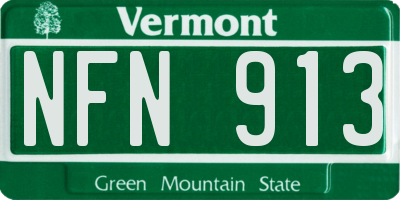 VT license plate NFN913