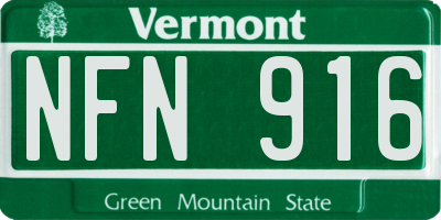 VT license plate NFN916