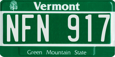 VT license plate NFN917