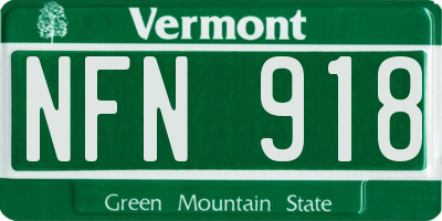 VT license plate NFN918